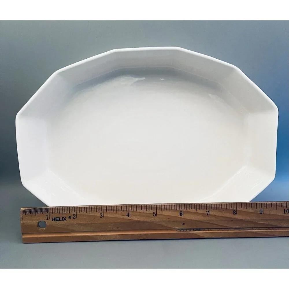 Set of 2 Vintage USA Heritage White Dishes- Serving Platter & Baker Pfaltzgraff